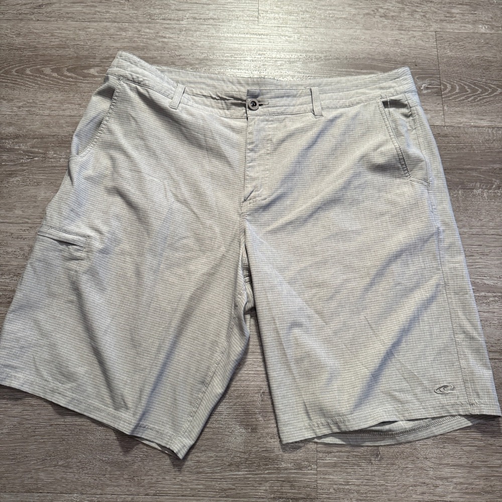 ONeill Hybrid Shorts Mens 38 Gray Swim Trunks Stretch Surf Beach Board Shorts